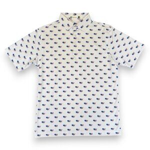 Merrill Apparel Men's USA America Flag Pattern Polo